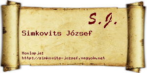 Simkovits József névjegykártya