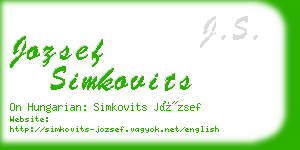 jozsef simkovits business card